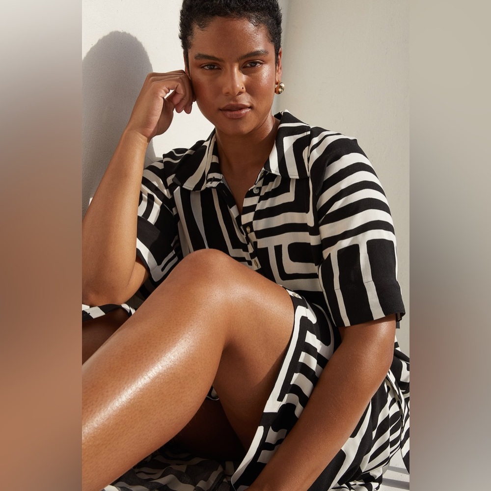 H&M Tie Belt Shirt Dress, Size M